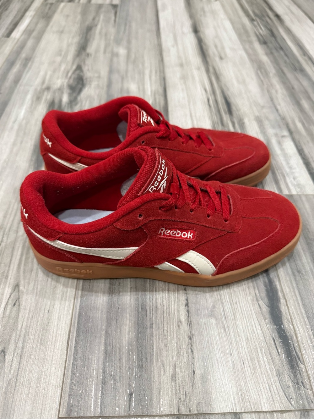 Reebok Red Suede Sneakers